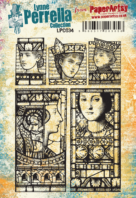 PaperArtsy Rubber Stamp Set Five Faces designed by Lynne Perrella (LPC034)