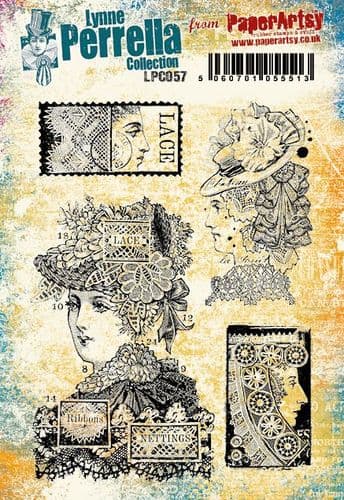 PaperArtsy Rubber Stamp Set Lace designed by Lynne Perrella (LPC057)