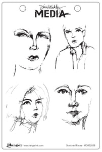 Dina Wakley Media Stamp Sketched Faces (MDR52838)