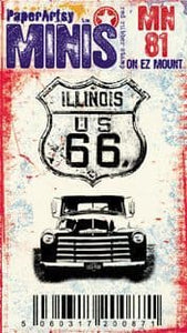 Paper Artsy Mini Stamp Number 81 Route 66 (MN81)