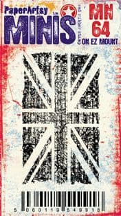 PaperArtsy Minis Red Rubber Stamp on EZ Mount Union Jack (MN64)