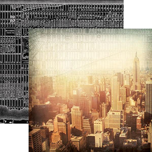 Paper House Productions NYC Collection 12x12 Scrapbook Paper City Skyline (P-2034)