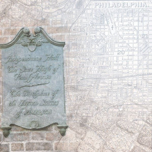 Paper House Productions 12x12 Scrapbook Paper Philadelphia Map (P-0226)