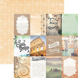 Paper House Productions 12x12 Scrapbook Paper -  Italian Tags (P-2068)