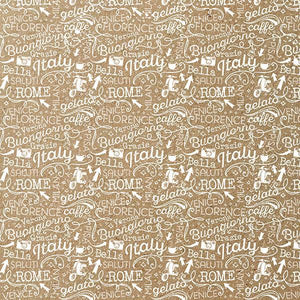 Paper House Productions 12x12 Scrapbook Paper -  Italian Words (P-2069)