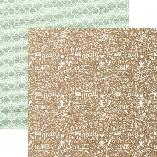 Paper House Productions 12x12 Scrapbook Paper -  Italian Words (P-2069)