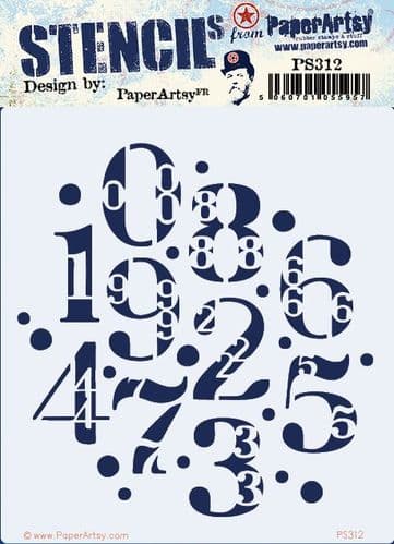 PaperArtsy Stencil Numbers (PS312)