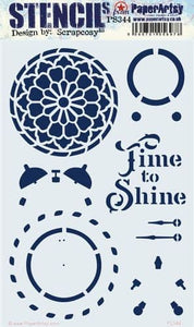 PaperArtsy Stencil Scrapcosy Time to Shine  (PS344)