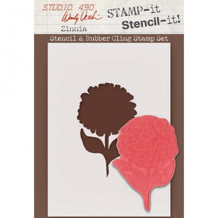 Wendy Vecchi Studio 490 Stamp-it Stencil It! Zinnia (WVSTST004)