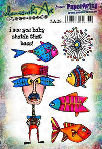 PaperArtsy Rubber Stamp Set Shakin' that Bass! designed by ElenaZinski Art (ZA28)