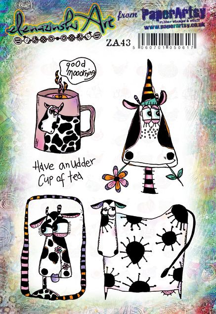 PaperArtsy Stamp Set Udder Cup of Tea by Elena Zinski (ZA43)