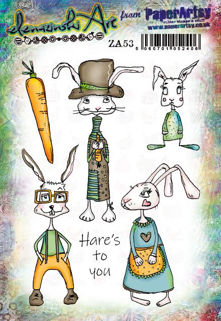 PaperArtsy Stamp Set Hare's to You designed by Elena Zinski (ZA53)