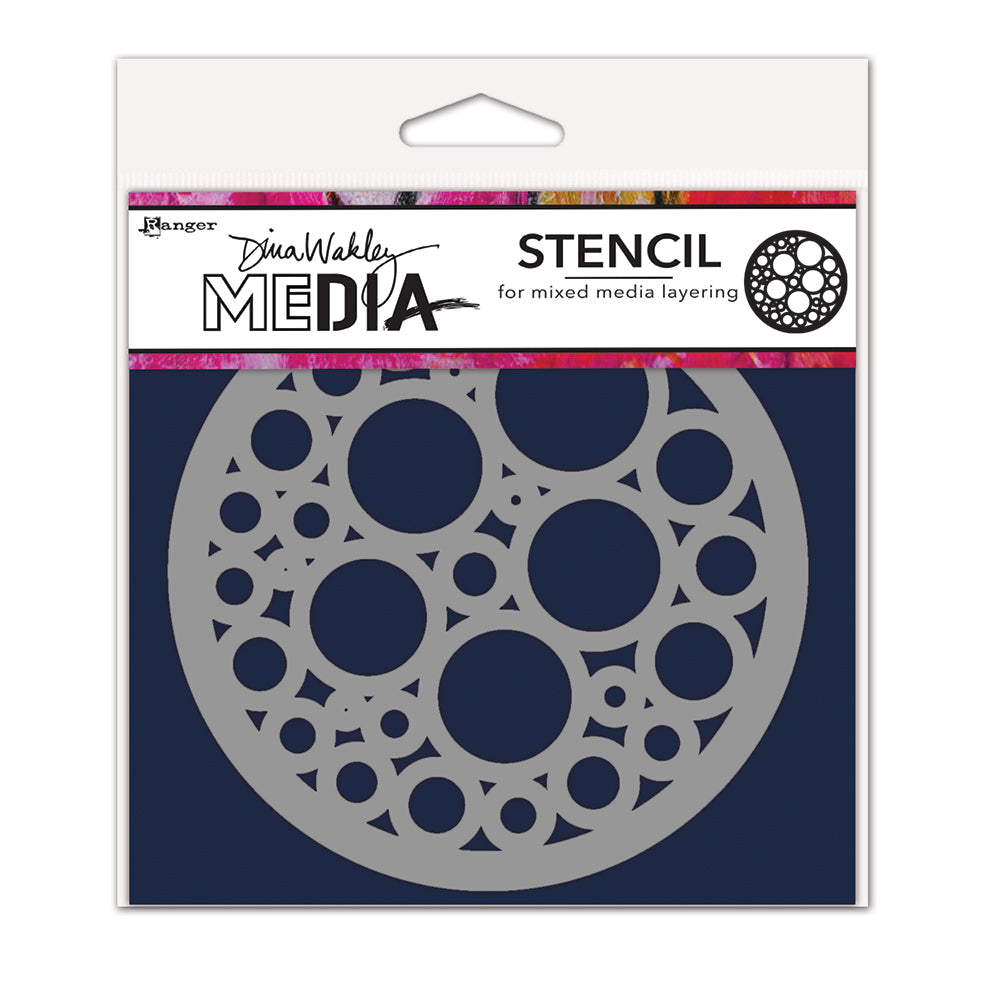 Dina Wakley Media Stencil Bubbles Circle Coaster (MDS84921)