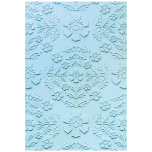 Sizzix Multi-Level Textured Impressions A5 Embossing Folder - Floral Damask by Eileen Hull (666765)