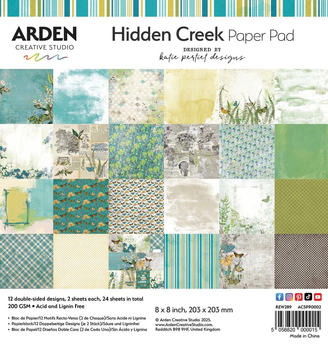 Arden Creative Studio Hidden Creek 8x8 Scrapbook Paper Pad (ACSPP0002)