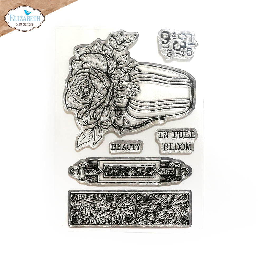 Elizabeth Craft Designs Hinged to the Past In Full Bloom Stamp  set (CS391)