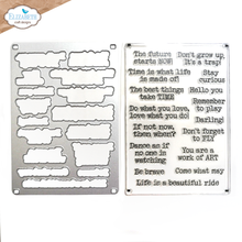 Load image into Gallery viewer, Elizabeth Craft Designs Hinged to the Past Journal Phrases 4 Stamp and Die set (CSD390)
