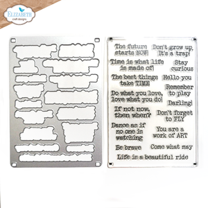 Elizabeth Craft Designs Hinged to the Past Journal Phrases 4 Stamp and Die set (CSD390)