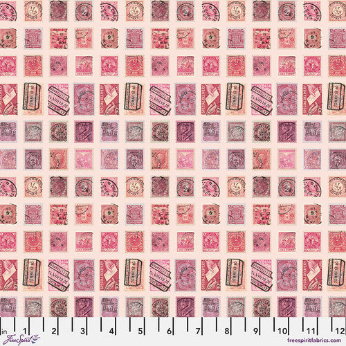 Tim Holtz Freespirit Fabric Pink Stamps (PWTH211.PINK)