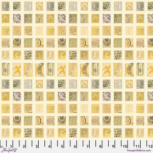 Tim Holtz Freespirit Fabric Yellow Stamps (PWTH241.YELLOW)