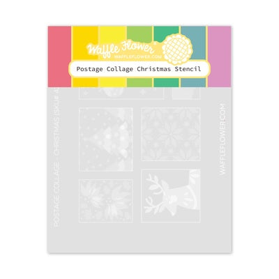 Waffle Flower Postage Christmas Stencil (421425)