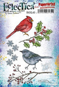 PaperArtsy Eclectica3 Rubber Stamp Set Winter Birds designed by Gwen Lafleur (EGL45)