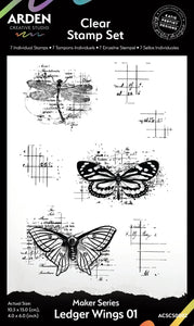 Arden Creative Studio - Maker Series Ledger Wings 01 Stamp Set (ACSCS002)