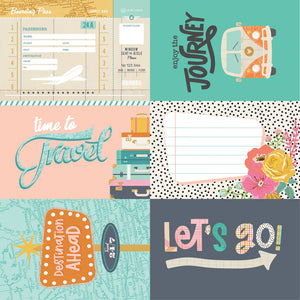 Simple Stories Let's Go Collection 12x12 Scrapbook Paper 4x6 Elements (17713)