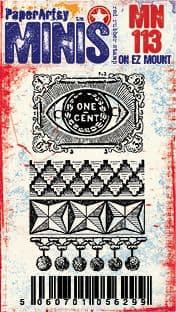 PaperArtsy Minis Red Rubber Stamp on EZ Mount Art One Cent (MN113)