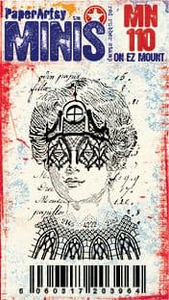 PaperArtsy Minis Red Rubber Stamp on EZ Mount Art Deco Queen (MN110)