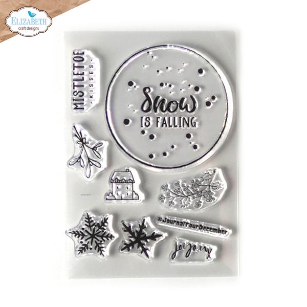 Elizabeth Craft Designs Sparkling Winter Collection Journal your December Stamp Set (CS257)