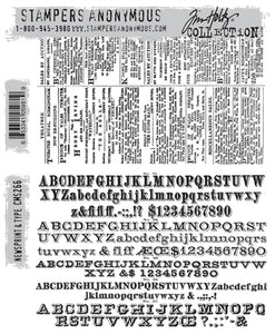 Tim Holtz Newsprint & Type Stamp Item: CMS266